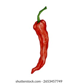 Colorido maduro pimenta chili pod.Vetor gráficos.