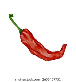 Colorido maduro pimenta chili pod.Vetor gráficos.