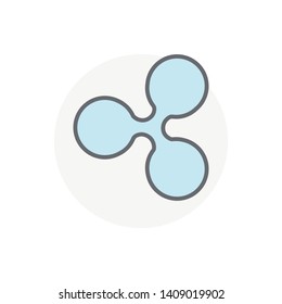 Colorful Ripple logo icon isolated on white background. Cryptocurrency symbol modern, simple, vector, icon for website design, mobile app, ui. Vector Illustration.