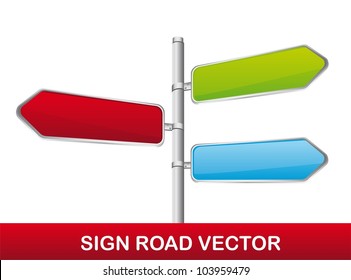 colorful road sign isolated over white background. vector