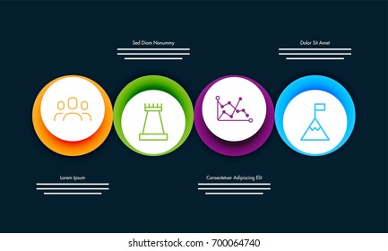 Plano de trabajo colorido Diseño de infografías con 4 pasos.
