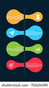 Colorful roadmap timeline Infographics layout with 4 steps.