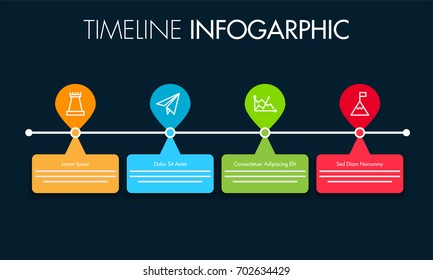 Farbiges Roadmap-Infografik-Layout mit 4 Schritten.