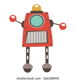 Colorful robot character illustration in vector format