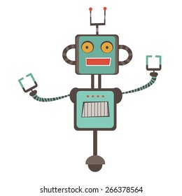 Colorful robot character illustration in vector format