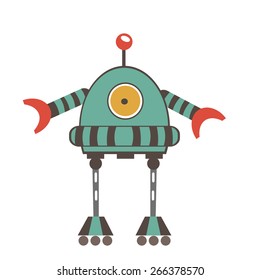 Colorful robot character illustration in vector format