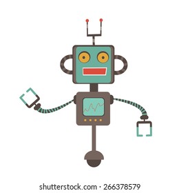 Colorful robot character illustration in vector format