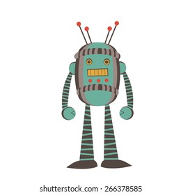 Colorful robot character illustration in vector format