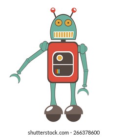 Colorful robot character illustration in vector format