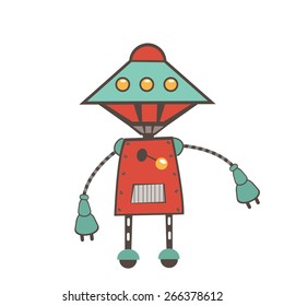 Colorful robot character illustration in vector format