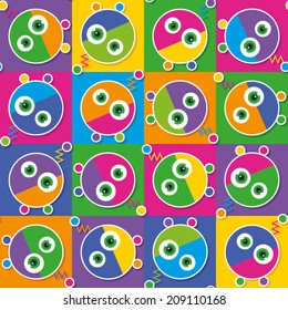 colorful robots collection pattern