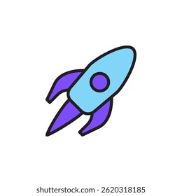 Colorful Rocket Icon Representing Innovation and Growth in Internet Marketing and Digital Strategy
