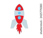 Colorful Rocket Icon Vector Illustration