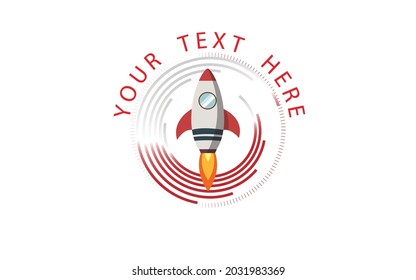 Colorful Rocket or Jet Fast Delivery Logotype 