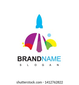 Colorful Rocket Launch Logo Design Inspiration