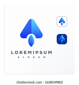 Colorful rocket logo design ready to use