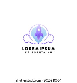 colorful rocket logo illustration template