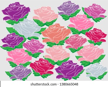 colorful roes pattern