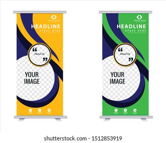 colorful roll up banner design - vector