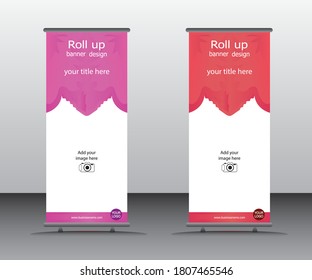 colorful Roll up banner design vector template 