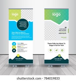 Colorful Roll Up Banner Vector Design