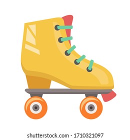 Colorful roller skate design on white background, vector illustration