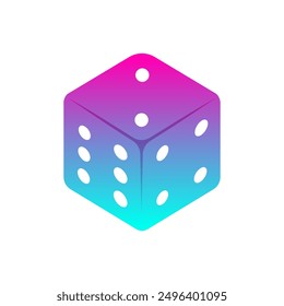 Colorful Rolling Dice Cube Isolated Vector Illustration