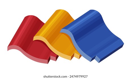 Colorful roof tiles vector illustration