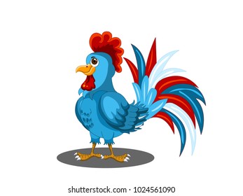 Colorful Rooster - Cartoon Vector Image