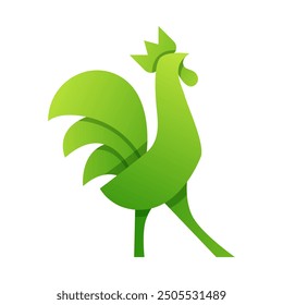 colorful rooster creative logo design vector 
