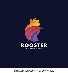 colorful rooster head logo, suitable for company logos, business, media, games, personal needs, and others.