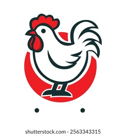 Colorful rooster logo design, perfect for branding.