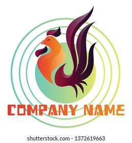 Colorful rooster logo vector illustration on a white background