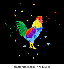 Colorful Rooster Triangle 