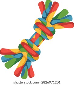 Colorful rope vector on white background.