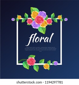 Colorful Rose flowers Vector Background Template
