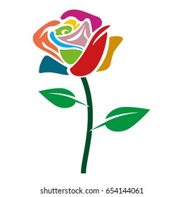 Colorful rose icon