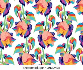 colorful rose and  leaves painted markers