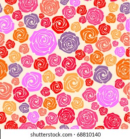 Colorful rose seamless pattern