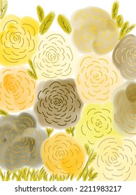 Colorful roses in watercolors, vector for phone case, logo, pillow case, fabric print, wallpaper, social media post, doodle, covers, book covers, wall decor, cards, templates