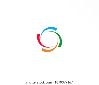 colorful rotate icon logo design template