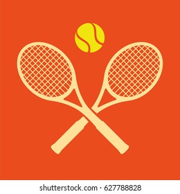 colorful rotated tennis rackets logo design in rainbow colors