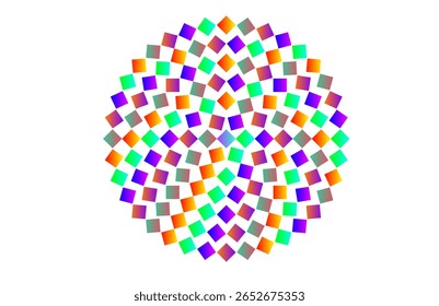 Padrão de Diamante Rotativo Colorido em Formação Circular - Ilusão Ótica com Gradiente Multicolor - Design Geométrico Abstrato para Arte Moderna, Fundos Digitais e Projetos Criativos