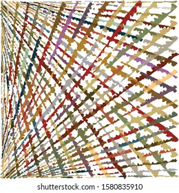 Colorful rough marker lines overlapping, creating modern, rustic pattern