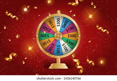 Colorful roulette wheel Chance of victory. Fortune concept. Vector Illustration. EPS10