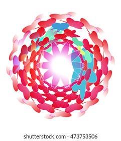 Colorful round abstract banner shape