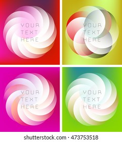 Colorful round abstract banner shape