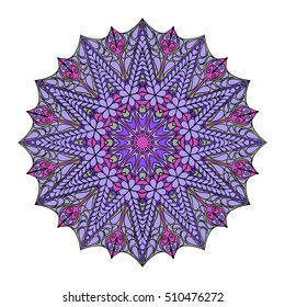 Colorful round abstract pattern. Floral ethnic mandala  for textile, sportswear, umbrellas