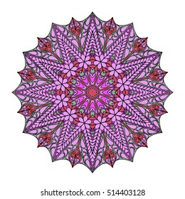 Colorful round abstract pattern. Floral ethnic mandala  for textile, sportswear, umbrellas