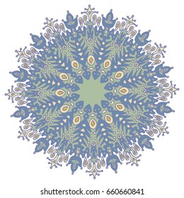 Colorful round abstract pattern. Floral ethnic mandala  for textile, sportswear, umbrellasC